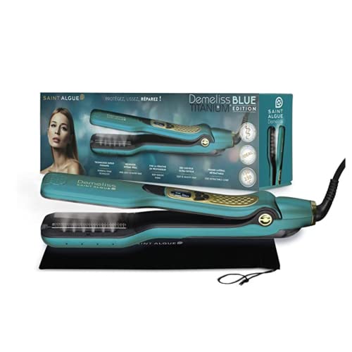 Demeliss Alisador a Vapor Profesional Titanium Blue - Placas de Alisado de...