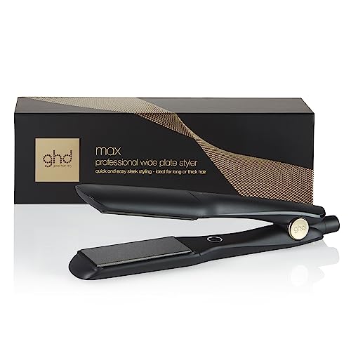 ghd max - plancha de pelo profesional con placas anchas para cabello largo,...