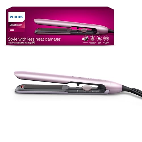 Philips Plancha de pelo serie 5000 con Tecnología ThermoShield, Iones, Placas...